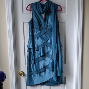 Elegant Teal Sleeveless Dress